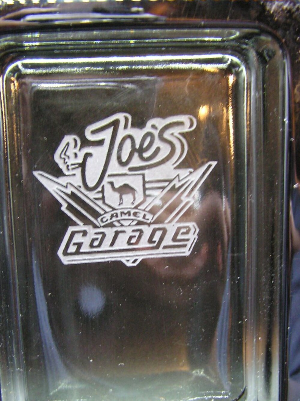 Vintage Joe's Garage "Camel Joe" Smoked Glass Ashtray